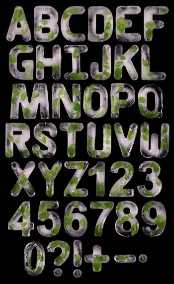 Black Ice Leaf glass Font