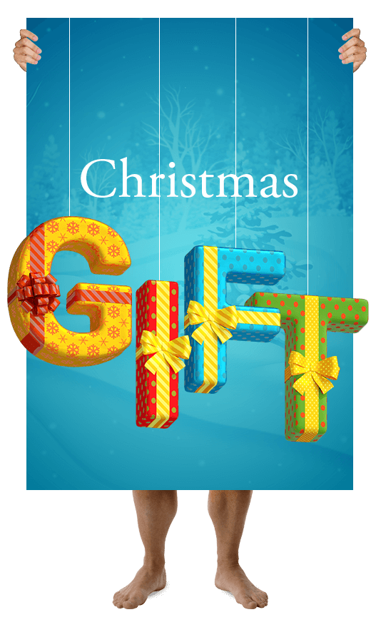 Gift Box Font christmas