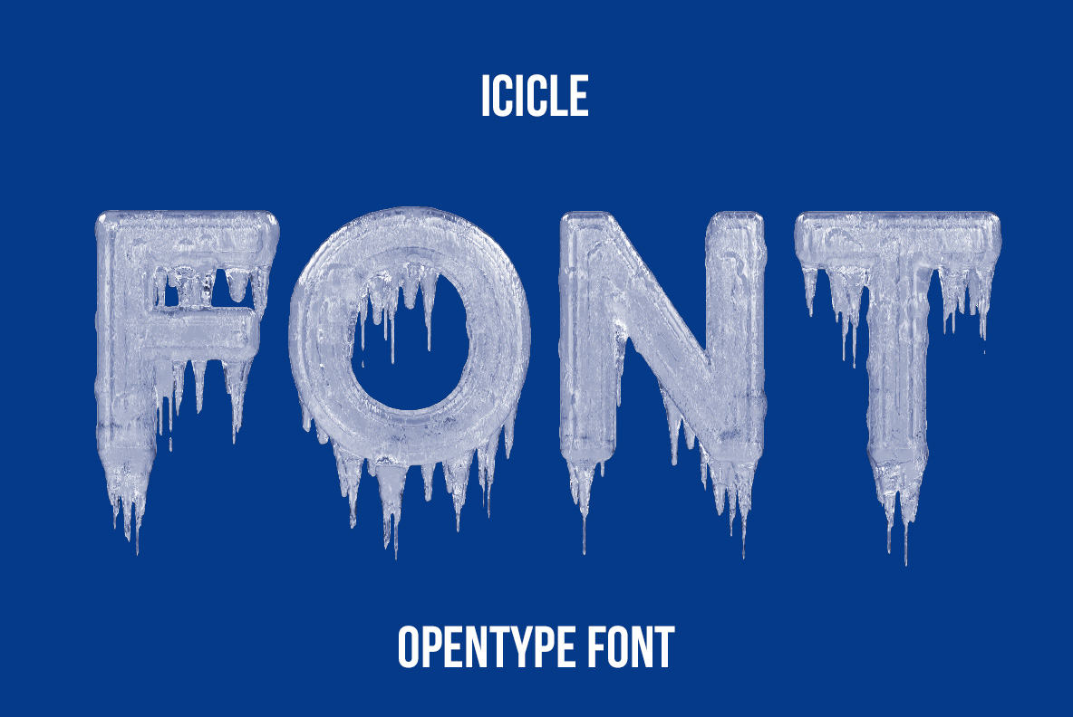 Cover of the Icicle Font. Ice OpenType Typeface Made By Handmade Font