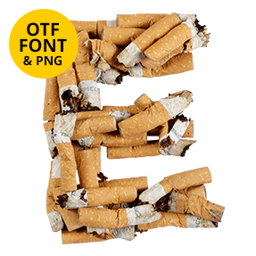 Cigarette Butt Font made by handmade font