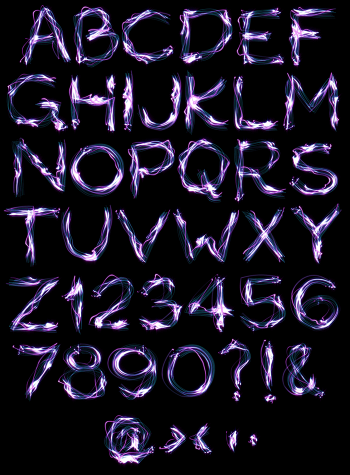 Light Neon handmade Font