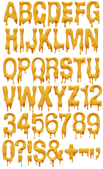Melting yellow Font