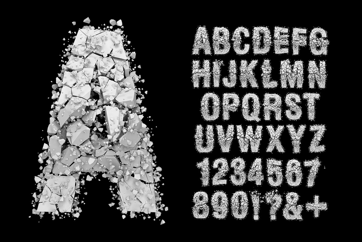 Particle Rock Font SVG