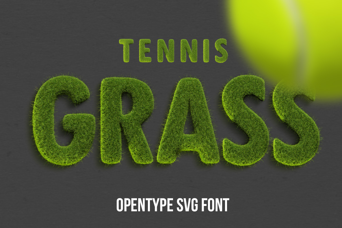 Tennis Grass Font OpenType Typeface SVG