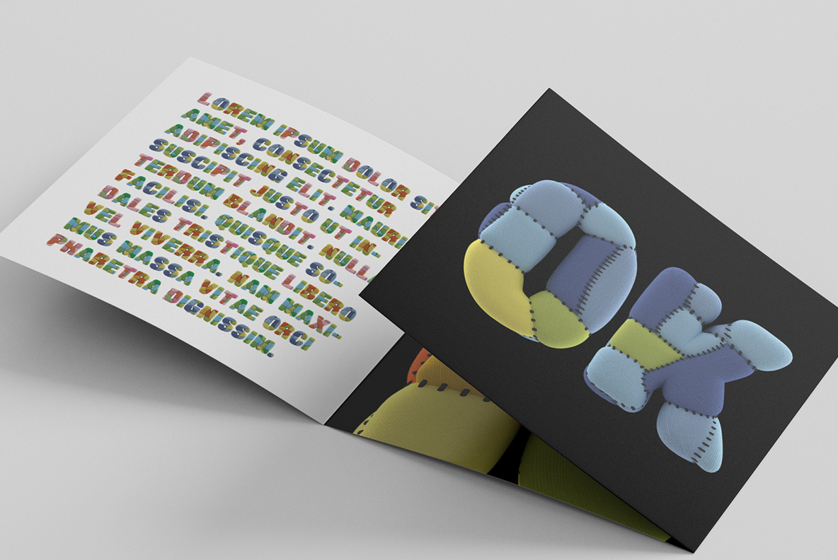 Catalogue with Toy Font. Kids OpenType Typeface Made By Handmade Font