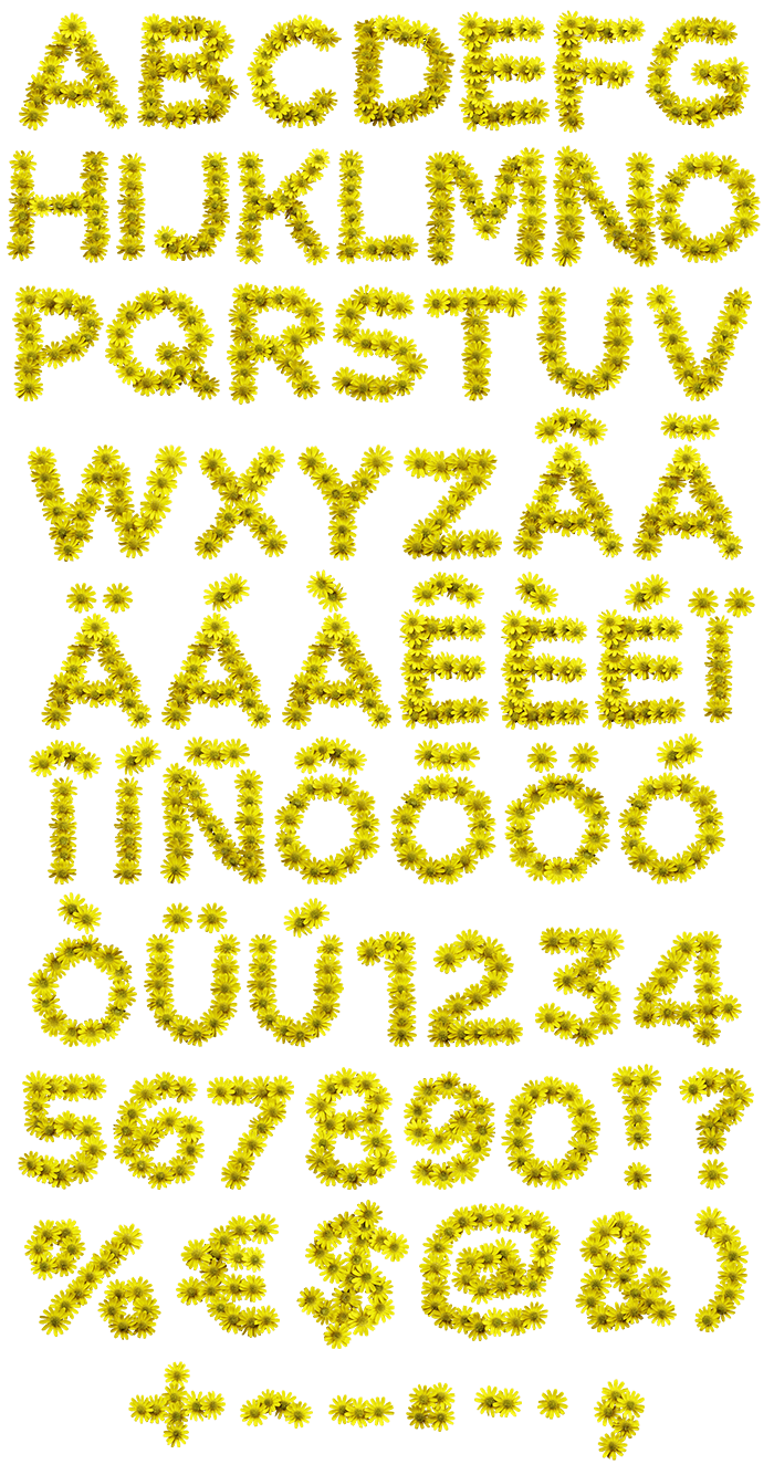 Yellow Flowers handmade Font