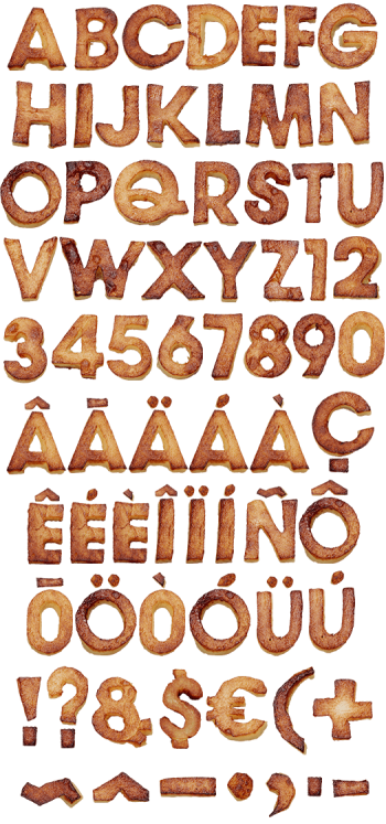Fried Potatoes food Font