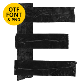 Letter E of the Black Tape Font