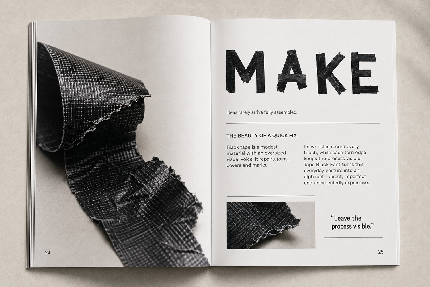 Tape Black Font – Creative Object Typography Tape Black Font – Creative Object Typography