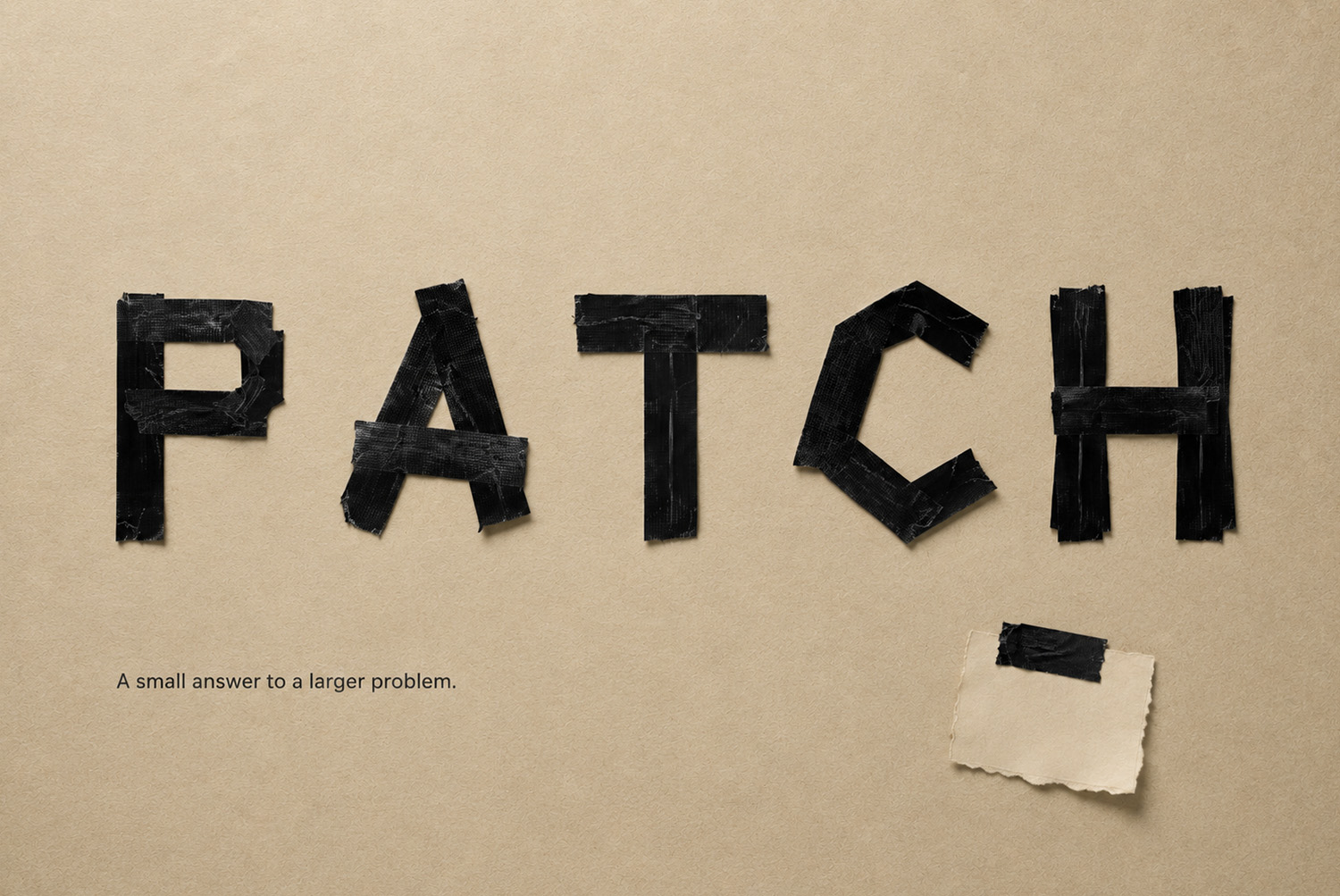 Tape Black Font – Experimental Tape Lettering Tape Black Font letters created from folded black tape in an experimental typographic layout