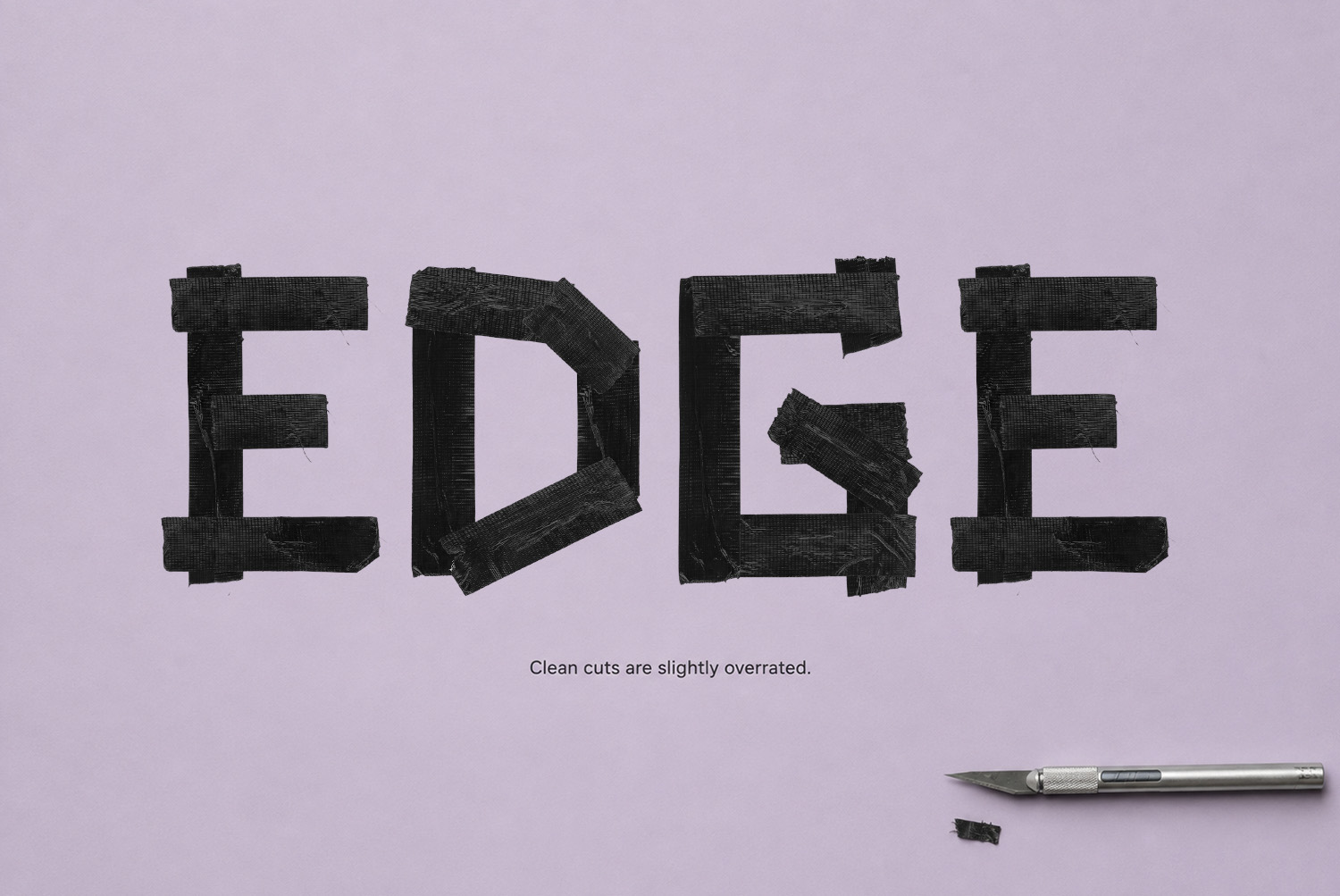 Tape Black Font – Object-Based Typeface Tape Black Font characters shaped from strips of textured black tape