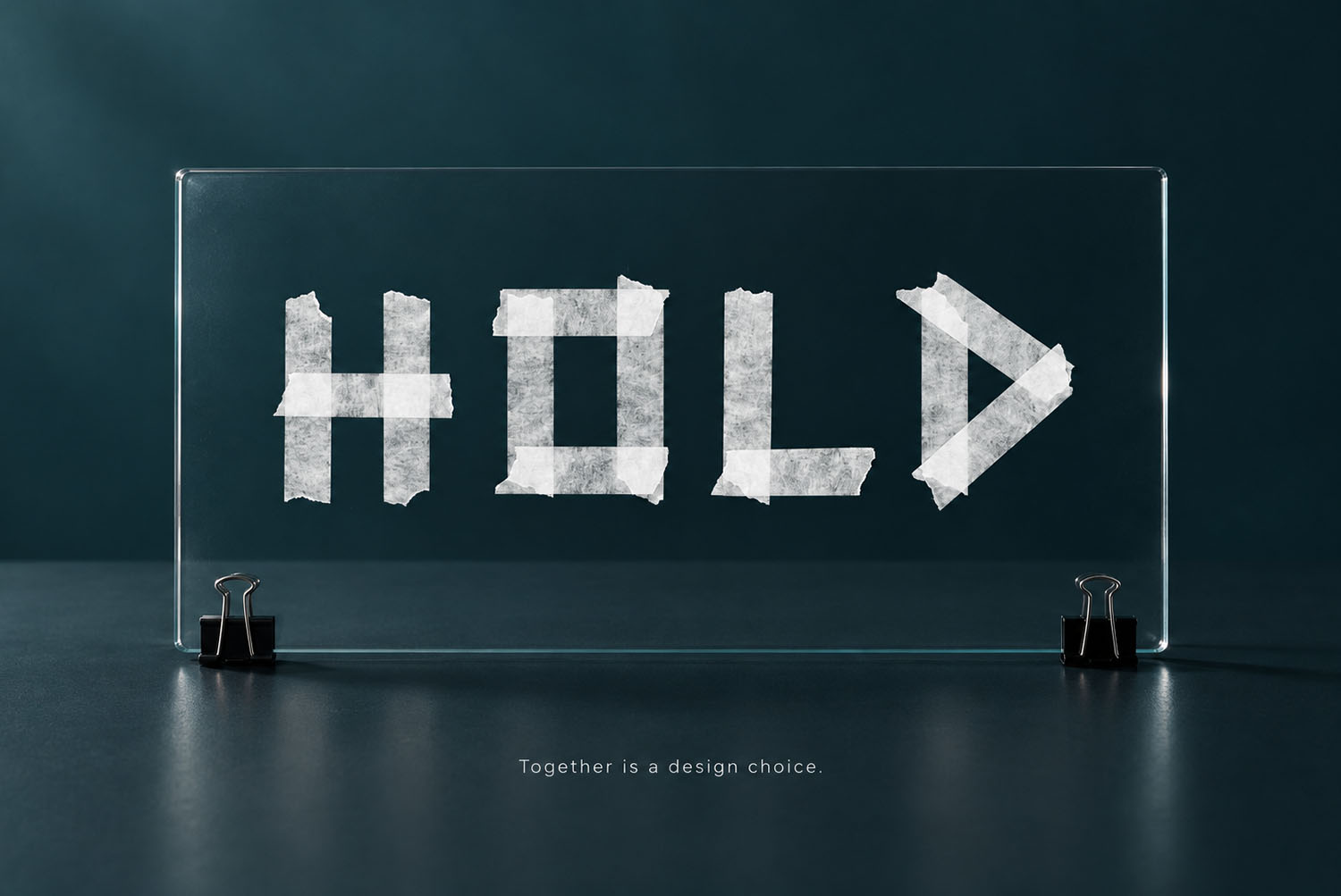 Tape White Font spelling HOLD The word HOLD taped out in the Tape White Font
