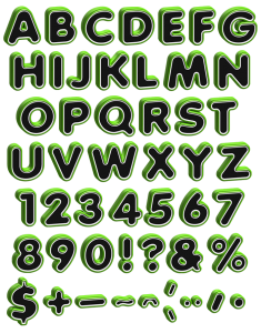 Bevel Profile green Font