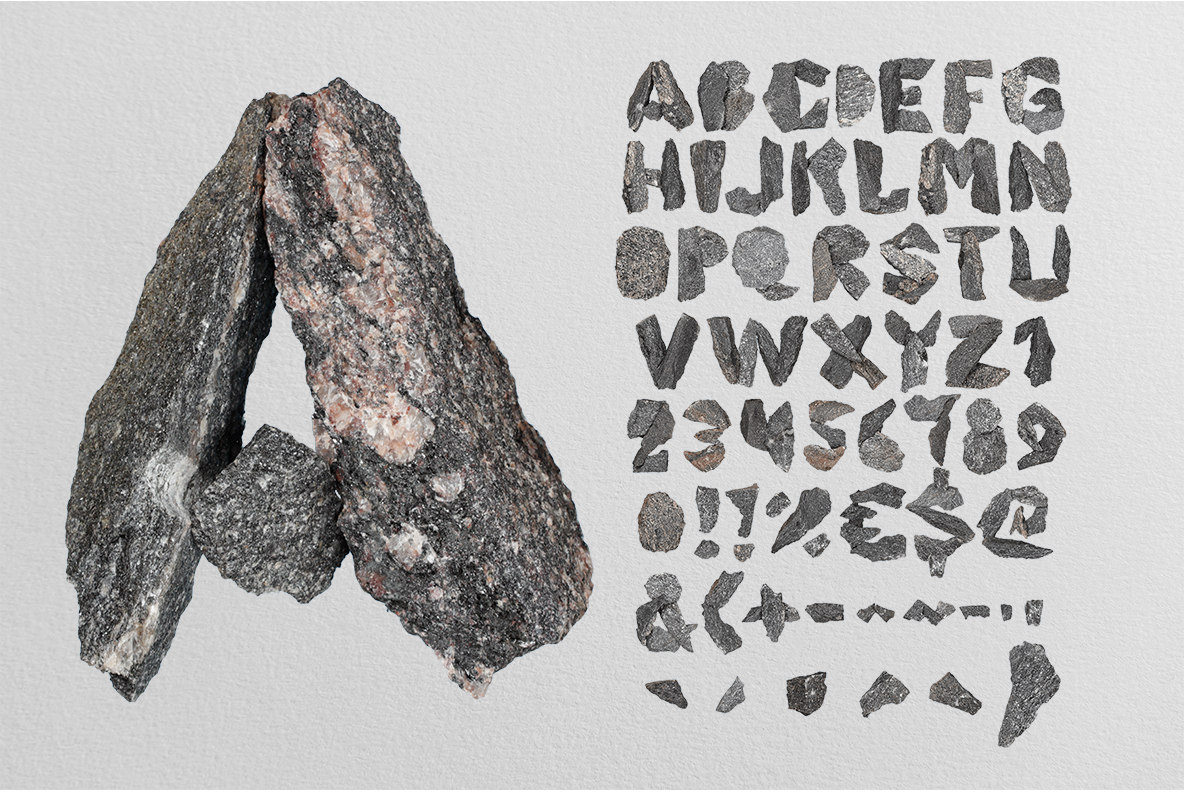 Black Granite OpenType SVG Font Alphabet