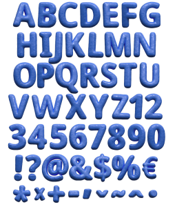 Blue Clay blue Font