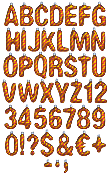 Christmas Ball Yellow handmade Font