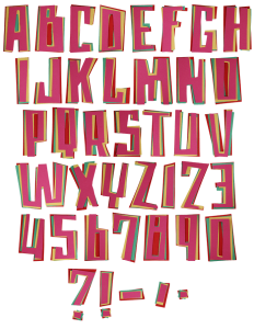 Color Paper funny Font