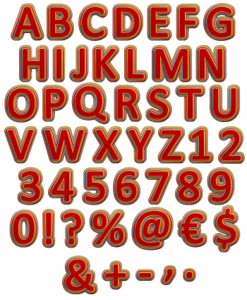 Color Stripes red Font