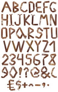 Copper Origami manufacture Font