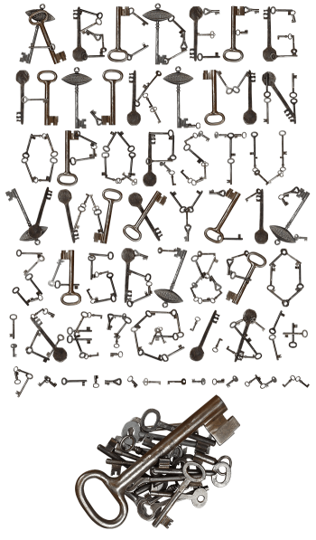 Keys metal Font