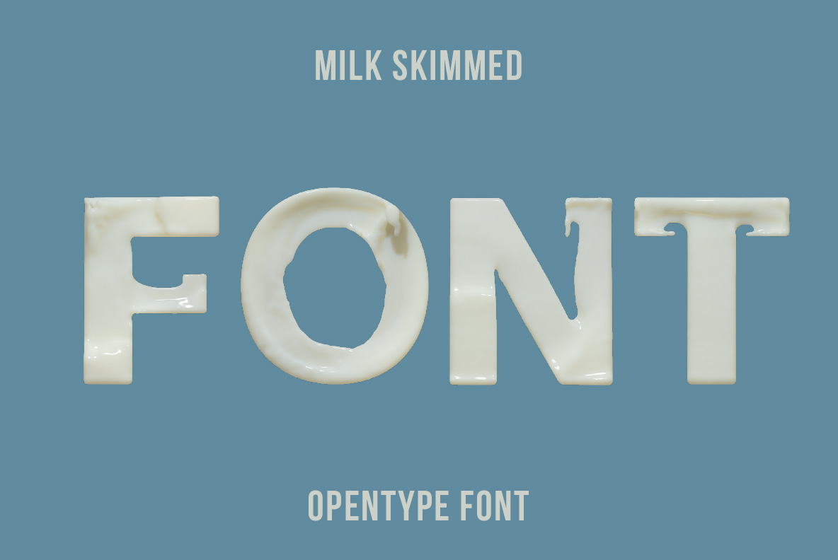 Cover of the Milk Skimmed Font. OpenType Typeface Made By Handmade Font. Letter G
