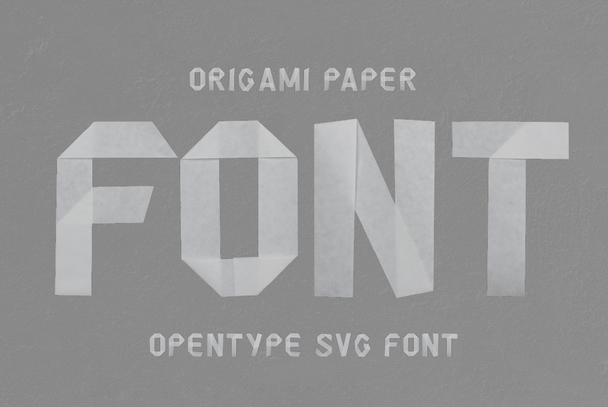 Origami Paper Font OpenType Typeface SVG