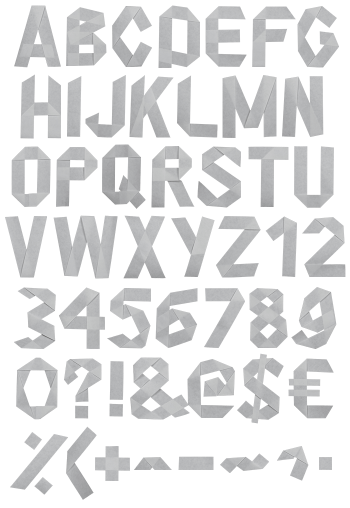 Origami Paper grey Font