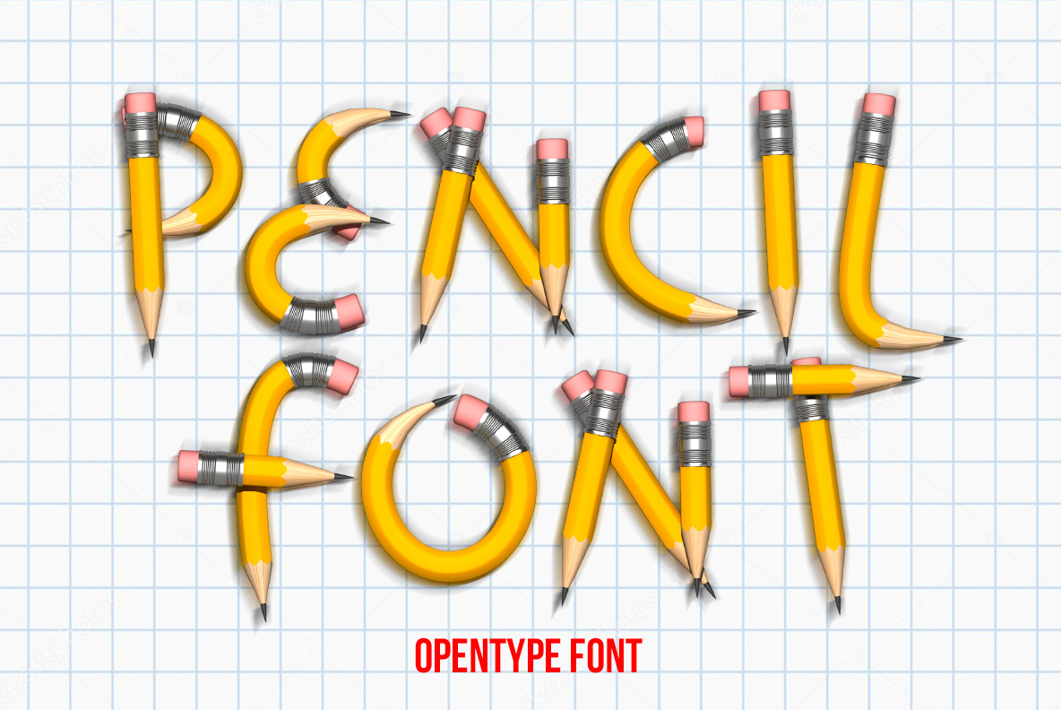 Cover of the Pencil alphabet Made By Handmadefont.com