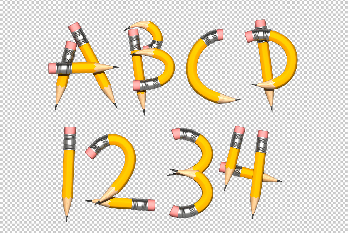 Photoshop test of the Pencil alphabet Made By Handmadefont.com