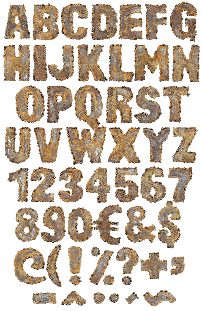 Rusty Metal iron Font
