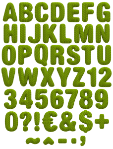 Knitted green warm font