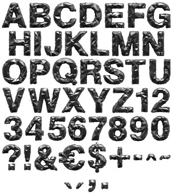 Paper Melt black font