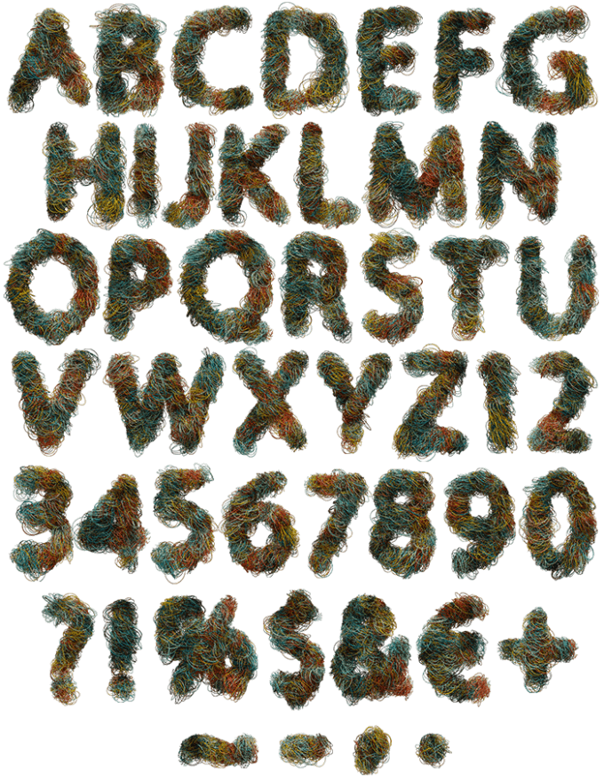 Wire Lettering Color Wire Font - OpenType Alphabet | Handmadefont.com