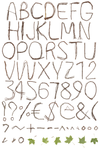 Twigs Brown Font letters
