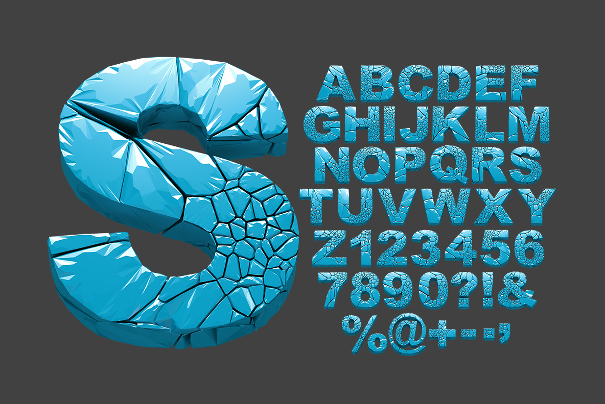 Hulk Icecrack Alphabet Made By Handmadefont.com