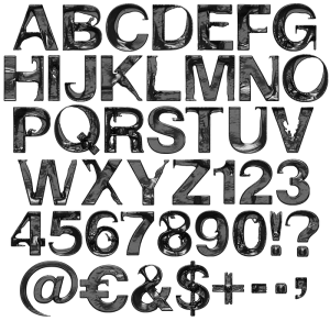 Black Move Font Alphabet