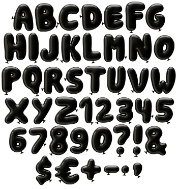 Black Party Font letters