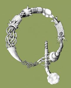 White Surrealistic Stone Font Letter Q