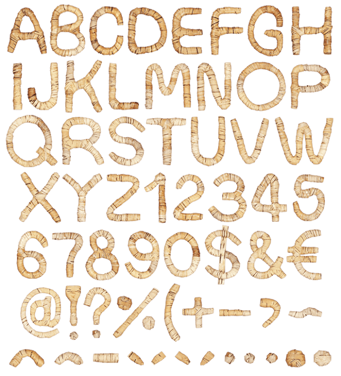 Weaving Lettering Weaving Font. Buy Bark Typography exclusively handcrafted for design