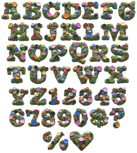 Button Khaki Font Alphabet