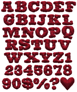Red Textile Velvet Font