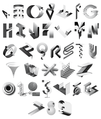 Grey Asphalt Font Letters