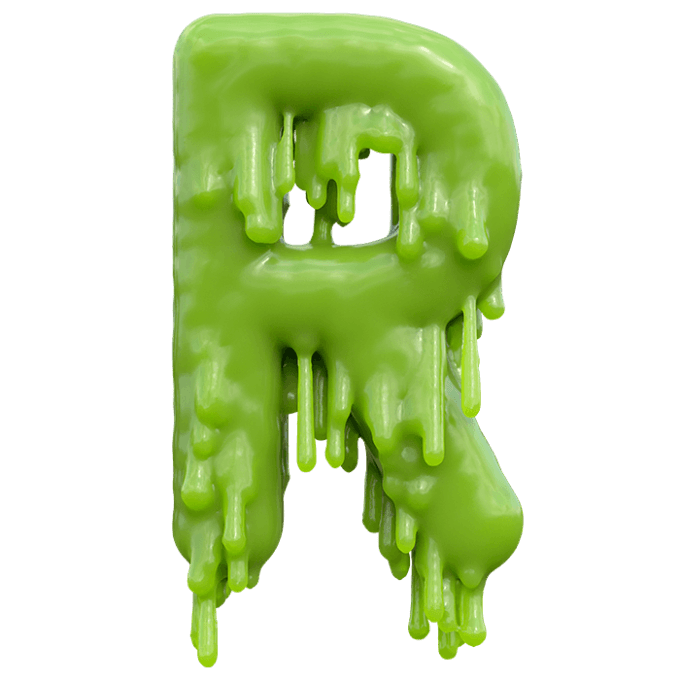 Letter R Scarry Creepy Font - Green OpenType Typeface | Handmadefont.com