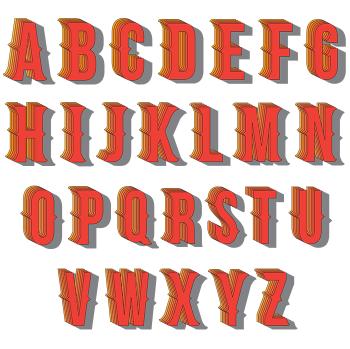 Indian Red 3D Font