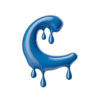 Blue 3D Liquid Melting Font