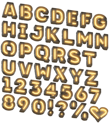 Futuristic Yellow Light Font