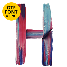 Letter H Of The Paintbrush Font. Artistic OpenType Typeface Made By Handmadefont.com