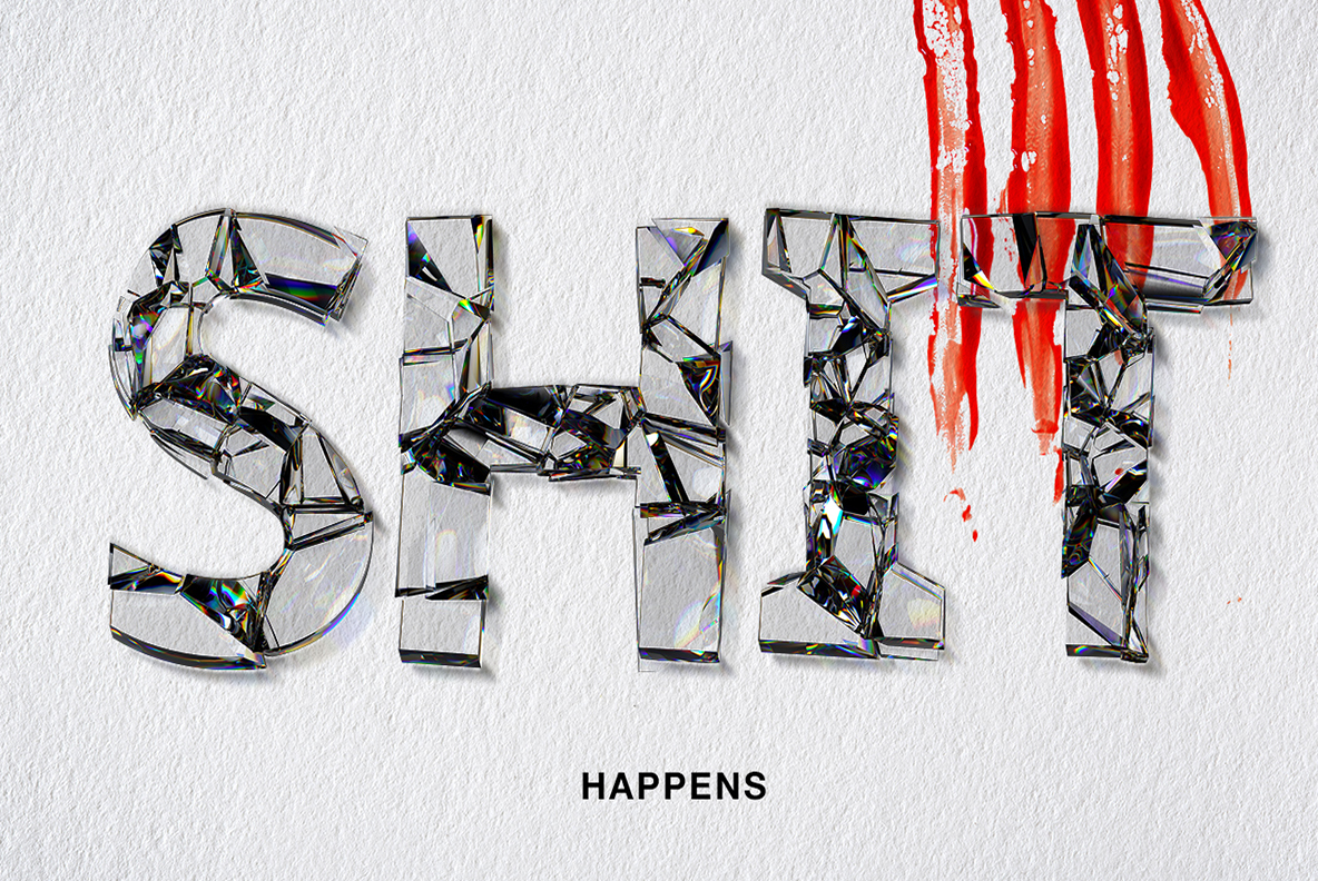 Fragility Font poster with red drips Poster with a short blunt phrase set in the Fragility Font under red drips