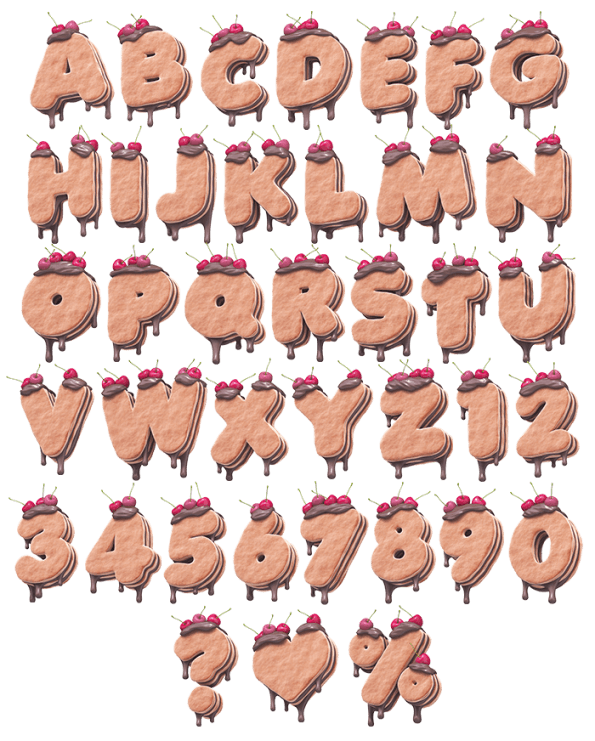 Buy Cherry Cake Font, Yummy Typeface For Food Design