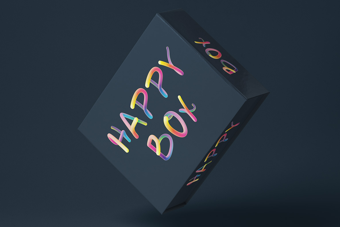 Black box with Rainbow alphabet Made By Handmadefont.com